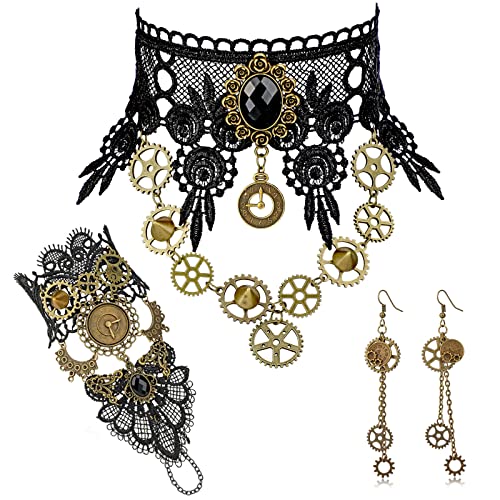  Steampunk Necklace Lace Gothic