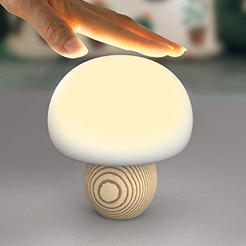 POCKETMAN LED Night Light, Cute Mushroom Pat Light, Silicone, USB Night Lamp, Magnetic Touch Sensor, Atmosphere Lamp, Bedroom, Bedside Lamp [Energy Class A++]