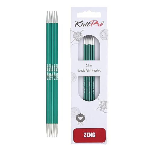 Knit Pro KP47005 Zing: Double Ended Knitting Pins: 15cm x 3.00mm, 3mm, Green - 3.00mm