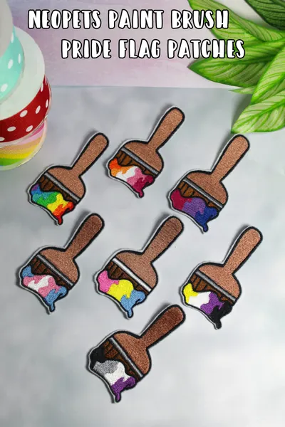 Neopets Pride Paintbrush Iron-On Patch (Multiple Flag Options!) — Gnome Depot Handmade Accessories
