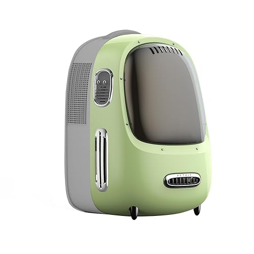 PETKIT Cat Backpack Carrier with Inbuilt Fan & Light, Airline-Approved Pet Backpack Bubble for Kitty Small Dog, Detachable Dog Backpack with Padded Strap for Travel, Hiking, Walking & Outdoor - Green