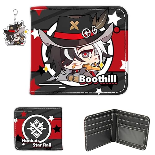 SodaMeow Honkai Star Rail Wallet for Women Men Kawaii Firefly Bifold Wallet Boothill Purse Card Holder, Free Keychain (Boothill) - Boothill