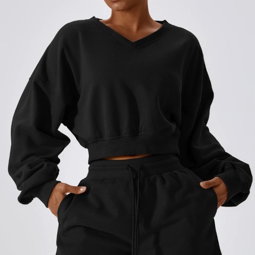 Oversized Cotton Sweatshirt - Black / L