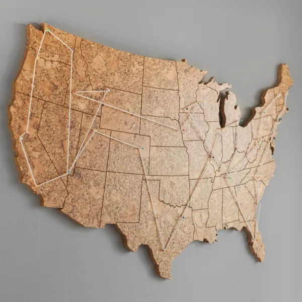 Cork Map of the United States by GEO 101 DESIGN