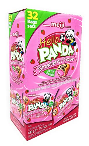 Meiji Hello Panda Strawberry Cookies (32 x 21g bags)