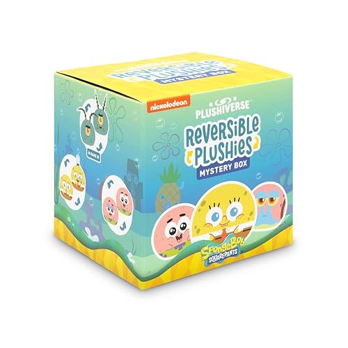TeeTurtle Spongebob Squarepants 3" Reversible Plushie Mystery Box - Officially Licensed Surprise Soft Stuffed Animal - SpongeBob SquarePants Plush Mystery Box - Mystery Box