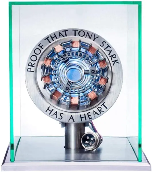 Iron Man Arc Reactor MK1, DIY USB Finished Product,Vibration WXHJM Sensing, 1:1 LED Light,USB Interface,No Assembly Required,no Remote Control Required,Toys Gift(with Display Case)