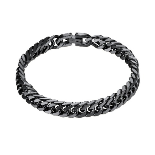 PROSTEEL Engraved, Chain Bracelet for Men, 8 MM Width, 19/21/23CM, Gold Plated/Black/Stainless Steel (with Gift Box)