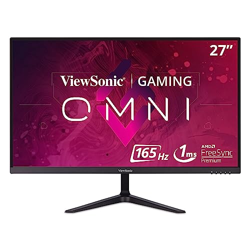 ViewSonic OMNI VX2718-P-MHD 27 Inch 1080p 1ms 165Hz Gaming Monitor with Adaptive Sync, Eye Care, HDMI and DisplayPort, Black - 27-Inch 165Hz
