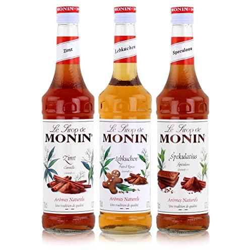 Monin Weihnachtszauber Set (3 x 0.7l Flaschen: Zimt, Spekulatius, Lebkuchen)