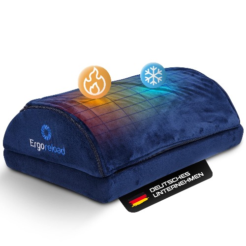 Ergoreload Schreibtisch Fußstütze | Ideales Büro Zubehör für das Home Office | Schreibtisch Fußablage mit Lammwolle Fußtasche | Büro Fußstütze für warme Füße