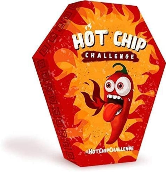 Hot Chip Challenge - Der schärfste Chip der Welt - The One Chip Challenge mit einem Tortilla Chip gewürzt mit Carolina Reaper, der schärfsten Chilisorte der Welt - Extrem scharfer Chip