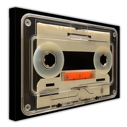 ZHOUWALLPIC Inspirational Canvas Wall Art Vintage Cassette Paintings Motivational Tape Picture Prints Living Room Decor Framed(Animal-2,16.00" x 24.00") - Animal-2 - 16.00" x 24.00"