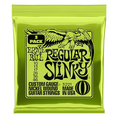 Ernie Ball Regular Slinky Nickel Wound Electric Guitar Strings 3 Pack - 10-46 Gauge - Regular (10-46) - 3-Pack - Strings