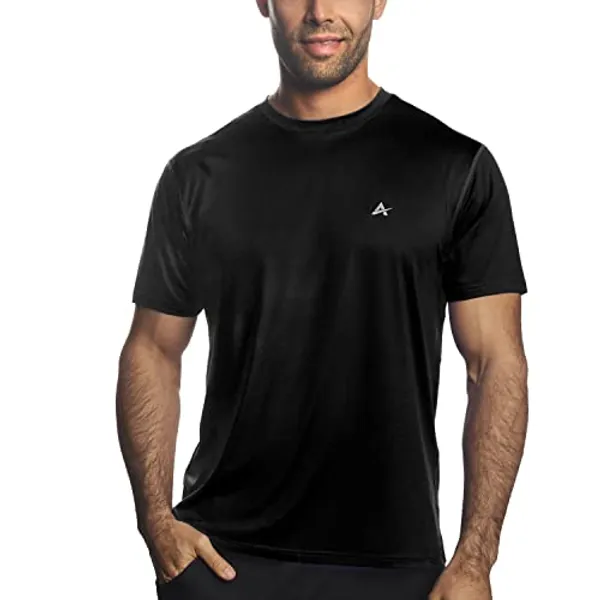 Arctic Cool Men’s Crew Neck Instant Cooling Moisture Wicking Performance UPF 50+ Short Sleeve Workout Shirt
