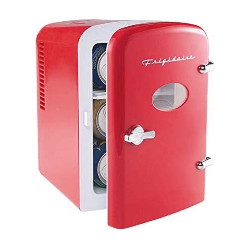 Frigidaire EFMIS129-RED Mini Portable Compact Personal Fridge Cooler, 1 Gallons, 6 Cans - RED - Cooler