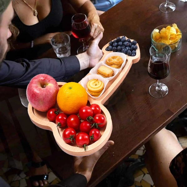 Funny Aperitif Board,Solid Wood Charcuterie Platter And Cheese Board,Novelty Kitchen Cutlery Wine Fruit Meat Cheese Platter,Ideal Bachelor Party Housewarming Bachelor Party And Gag Gift(15.8" Left) - 15.8" Left