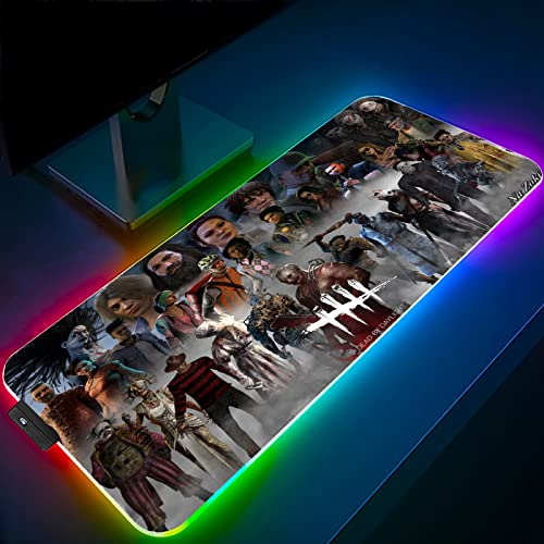 Mouse Pads Game Dead by Daylight LED Gaming Mouse Mat XXL Large RGB Backlight Mousepad Gamer Computer Keyboard Mat 39.3 inch X 19.6 inch X0.16 inch - 39.3 inch X 19.6 inch X0.16 inch