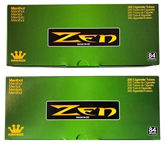 Zen Menthol King Size Cigarette Tubes – 2 pack, 400 Tubes Total