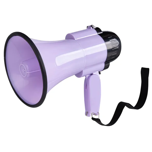 MyMealivos 30W Megaphone with Siren & 240s Record-Adjustable Vol Control Cover Up to 800 Yards Range Fit for Sport Games Cheerleading Coaches Event Organizers-Purple - A-Purple