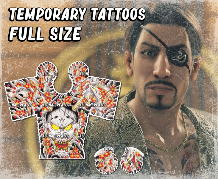 Mаjimа / Temporary Tattoo / Realistic / back and chest Tattoo set / Cosplay / Costume / Fake Tattoos / Halloween / Demon / FULL SIZE