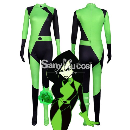 【In Stock】Animes Kim Possible Shego Super Villain Bodysuit Jumpsuit Cosplay Costume - 170