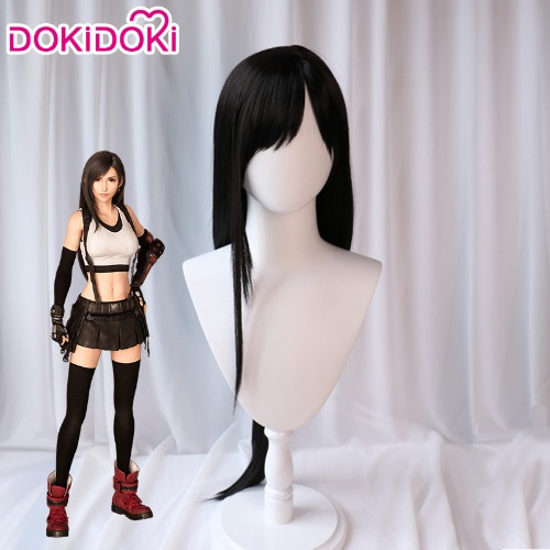 DokiDoki Final Fantasy VII Tifa Lockhart Wig Women Long Black FF ReMark | TIFA-PRESALE