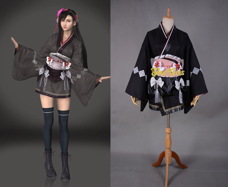 Tifa Kimono dress Final Fantasy VII 7 Remake Tifa Lockhart Shoes
