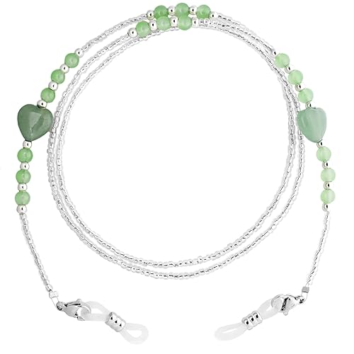 Heart Beaded Eyeglass Chain - Green
