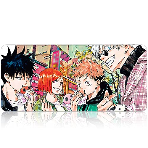 Japanese Anime Mouse Pad XXLarge Size, Anime Desk Mat, Anime Computer Accessories, Rubber Waterproof Mousepad for Laptop Computer - Jujutsu