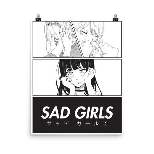 Sad Girls Shōjo Manga Print - 16×20