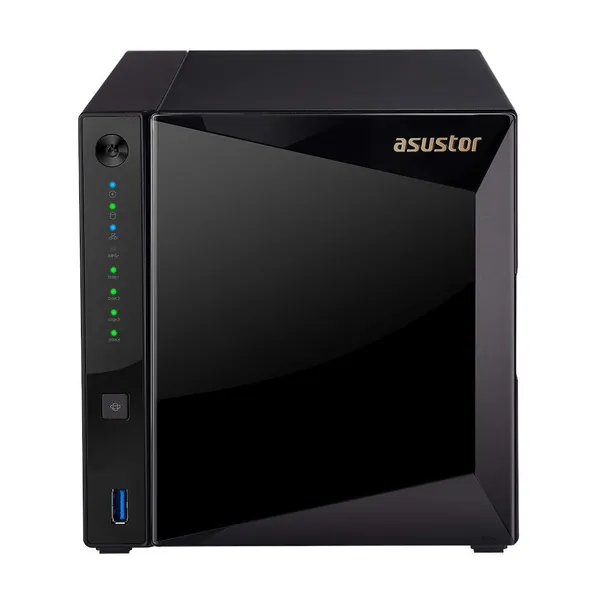 Asustor AS4004T 4-Bay 10G NAS System (1.6 GHz Dual-Core Prozessor, 2 GB DDR4 RAM, 1x 10G LAN, 2x Gigabit LAN, 2x USB 3.1)