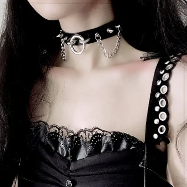 Gothic Punk Lolita Rivet Chain Choker
