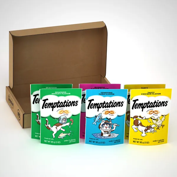 Temptations Cat Treats Variety Packs - Feline Favorites 3 Ounce (Pack of 6)