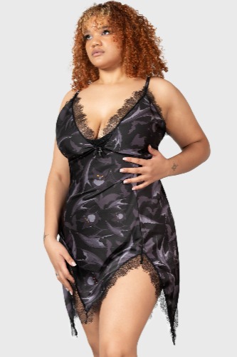 Midnight Ire Lounge Dress [PLUS] | 4XL / Black / 97% Polyester 3% Elastane