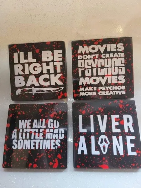 Scream Blood Spatter Coasters