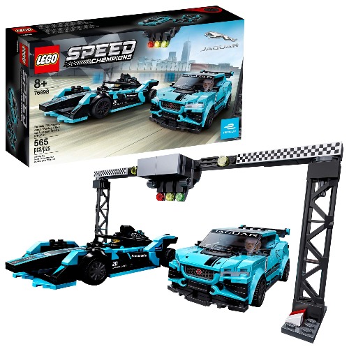 LEGO Speed Champions Formula E Panasonic Jaguar Racing Gen2 car and Jaguar I-PACE eTROPHY 76898 Building Kit (564 Pieces),Multicolor,Standard - 