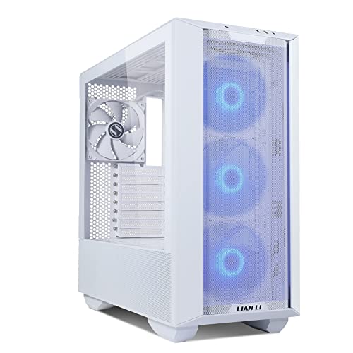 LIAN LI LANCOOL III E-ATX PC Case, Spacious RGB Gaming Computer Case with Hinged Tempered Glass Doors, Fine Mesh Panels, 4x140mm PWM Fans Pre-Installed High Airflow Chassis (White) - White