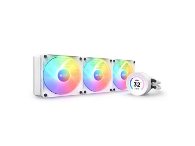 NZXT Kraken Elite RGB 360mm - RL-KR36E-W1 – RGB AIO CPU Liquid Cooler – Customizable LCD Display - 3 x F120RGB Core Fans Radiator Fans White LGA 1700 / AM5 Compatible