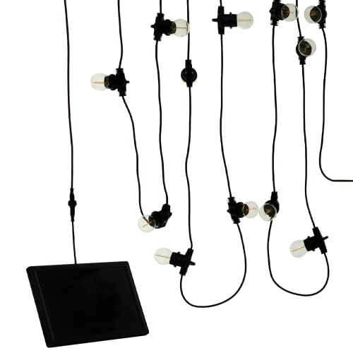 VOLT Solar LED Bistro String Lights, 50 Feet (Black)