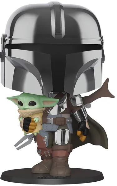 Funko 49931 POP Star Wars:Mandalorian-10 Mandalorian (w/chrome armour) Collectible Toy, Multicolour