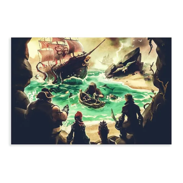 Sea Of Thieves Game Canvas Poster Bedroom Decor Sports Landscape Office Room Decor Gift Unframe: 16x24inch(40x60cm)