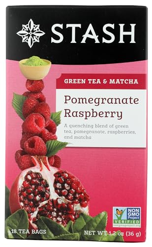 Stash Tea, Tea Pom Raspberry Matcha, 18 Count