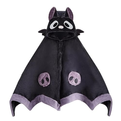 kvcezxu Cute Bats Blanket Halloween Bat Cloak, Cosplay Wearable Blanket Super Soft Bats Shawl Cape Type Hooded Robe Air Conditioning Blanket Nap Blanket - Cute Bat - One Size