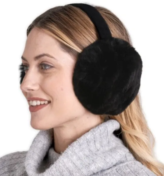 Ear Muffs for Women - Winter Ear Warmers - Soft  Warm Cable Knit Furry Fleece Earmuffs - Ear Covers for Cold Weather