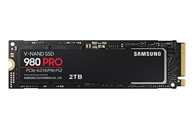 Samsung 980 PRO M.2 NVMe SSD (MZ-V8P2T0BW), 2 TB, PCIe 4.0, 7,000 MB/s Read, 5,000 MB/s Write, Internal Solid State Drive - 2TB - Pro - Single