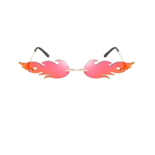 Tomaibaby Mode Flamme Sonnenbrille für Frauen Männer Feuer Form Brille Party Brille Rot