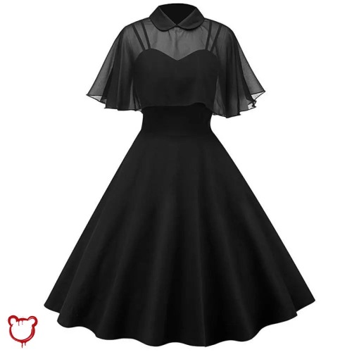Gothic Butterfly Strap Dress - black / XXL