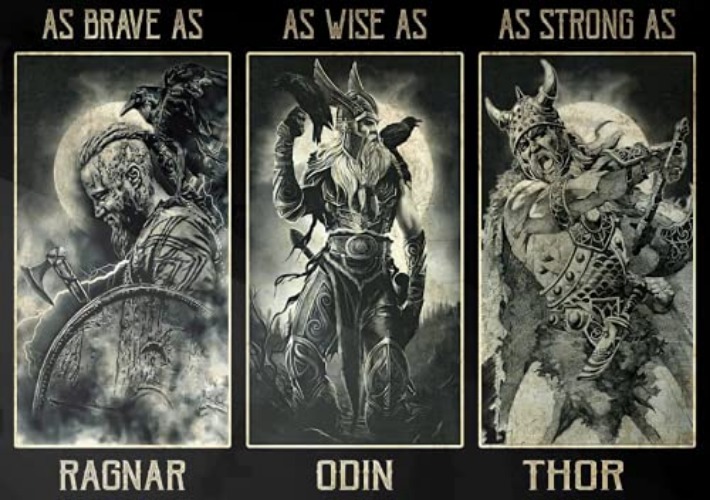Viking Warrior Metal Tin Sign,As Wise As Odin，As Brave As Ragnar Super Durable Bathroom Wall Decoration Cave Bar Poster Kitchen Home Decoration Sign 12X18 Inch - As Strong as Thor - 12x18inch