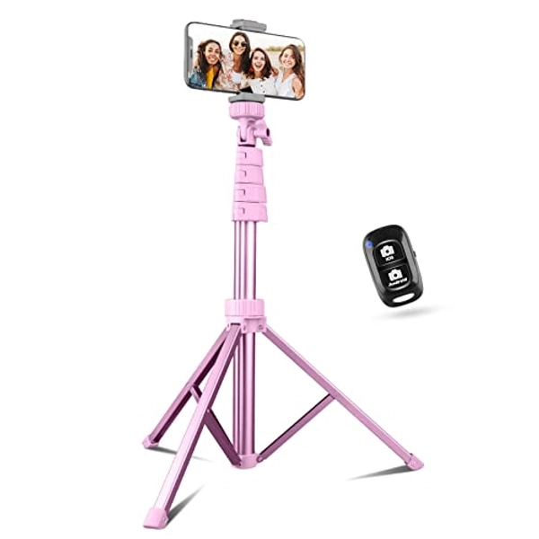 Sensyne 62" Phone Tripod & Selfie Stick, Extendable Cell Phone Tripod Stand with Wireless Remote and Phone Holder, Compatible with iPhone Android Phone, Camera